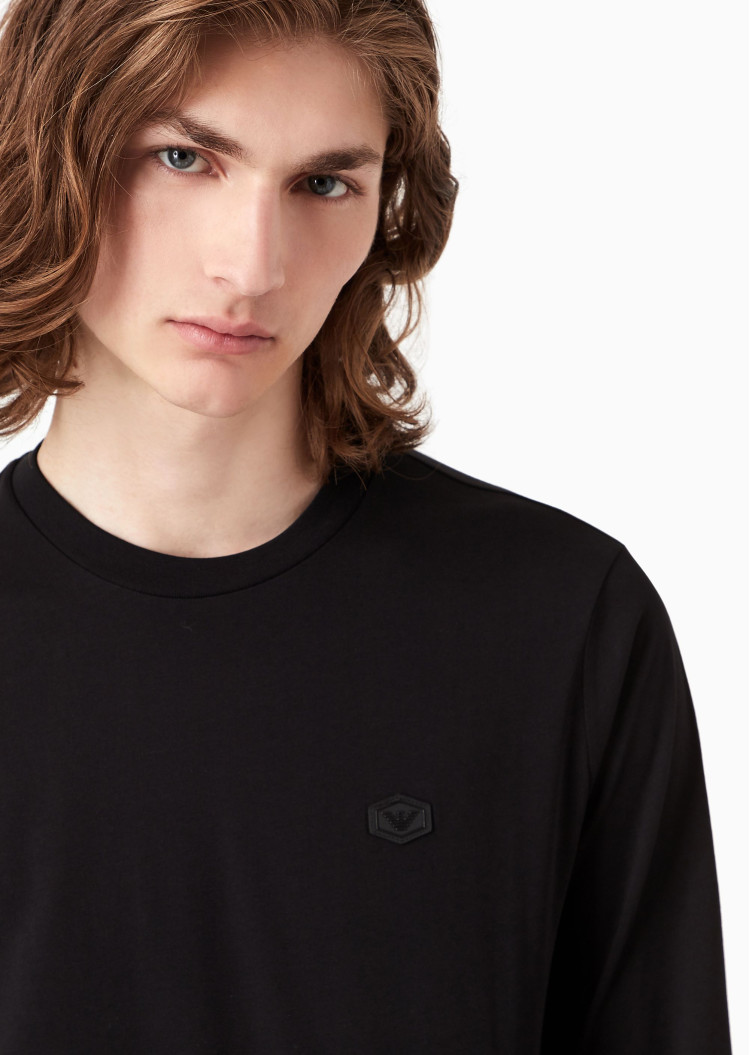 Футболка с длинным рукавом Slim fit для мужчин (473954), цвет Черный - №5