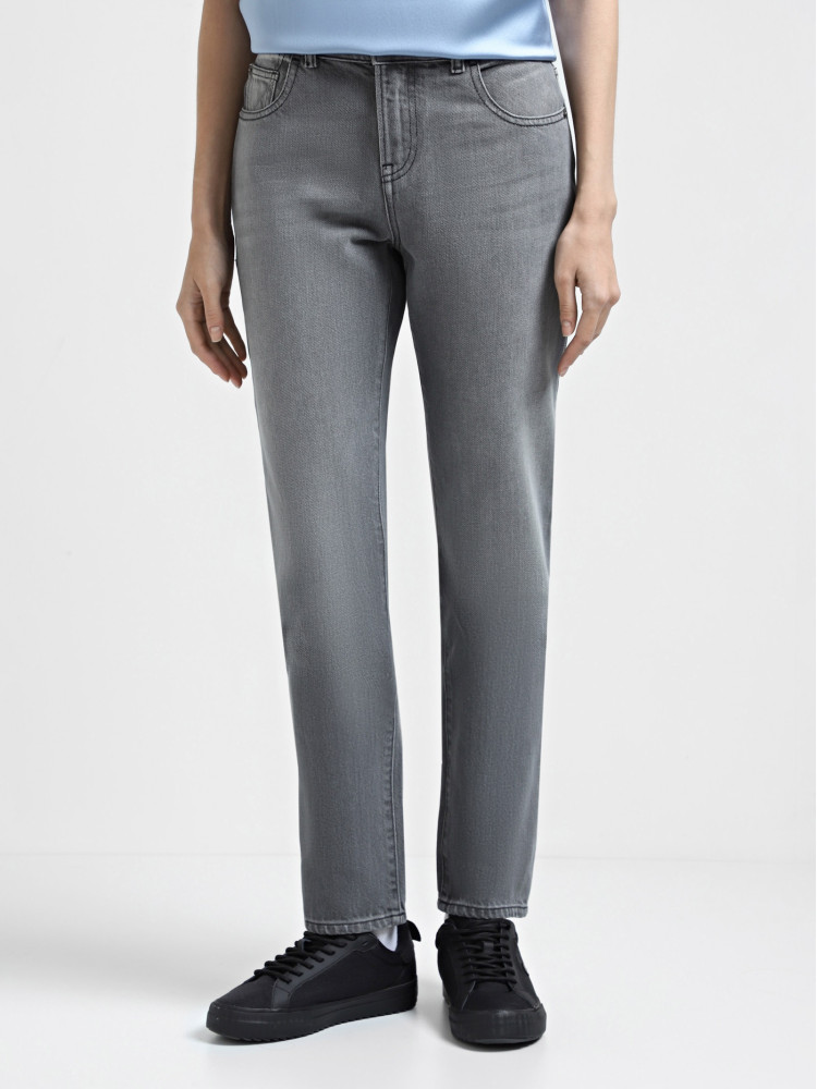 Джинсы Regular Regular fit Низкая для женщин (473994), цвет Серый - №2