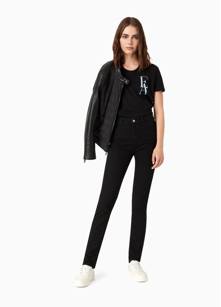 Брюки 5 карманов Slim Slim fit Низкая для женщин (474013), цвет Черный - №2