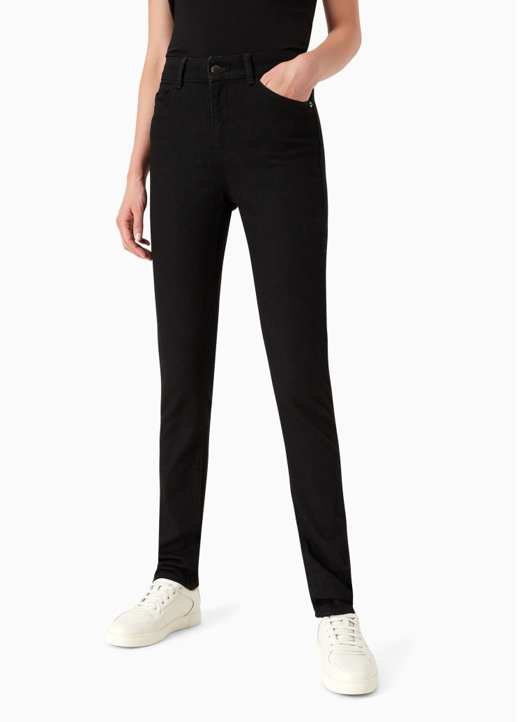 Брюки 5 карманов Slim Slim fit Низкая для женщин (474013), цвет Черный - №3