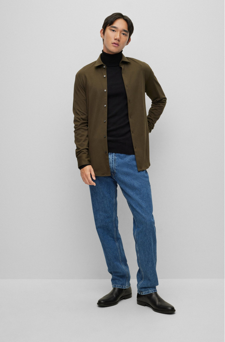 Гольф Slim fit для мужчин (474245), цвет Черный - №3