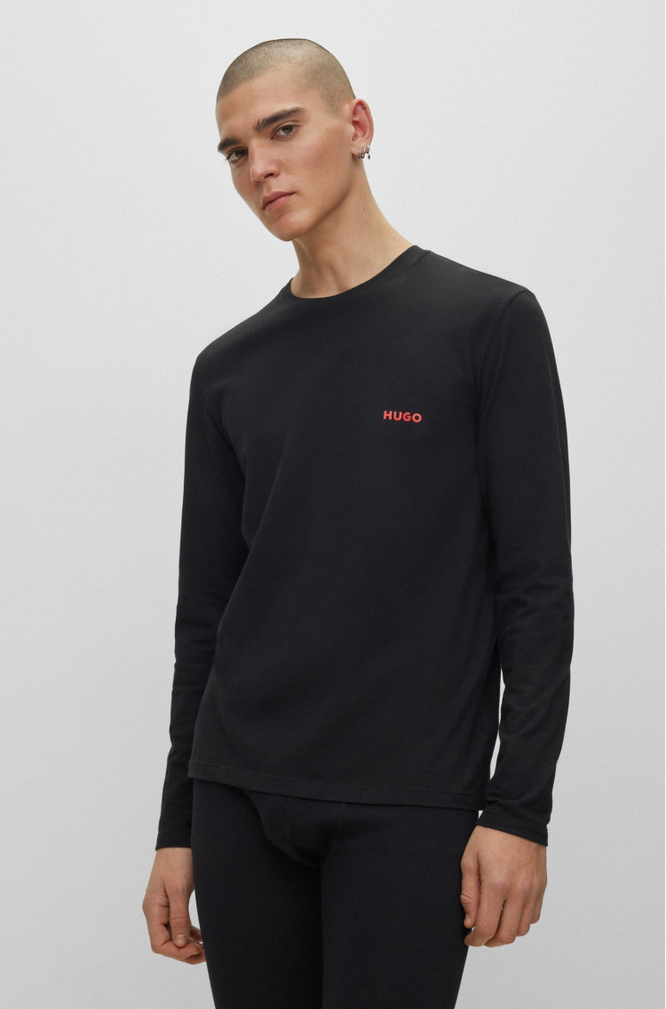 Футболка з длинним рукавом Slim fit для чоловіків (474253), колір Чорний - №2