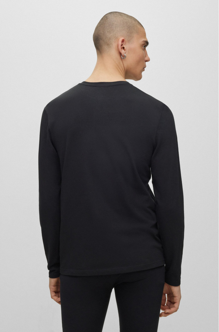 Футболка з длинним рукавом Slim fit для чоловіків (474253), колір Чорний - №3