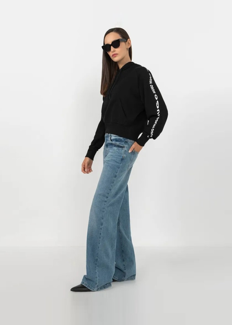 Худи Relaxed fit для женщин (474304), цвет Черный - №3