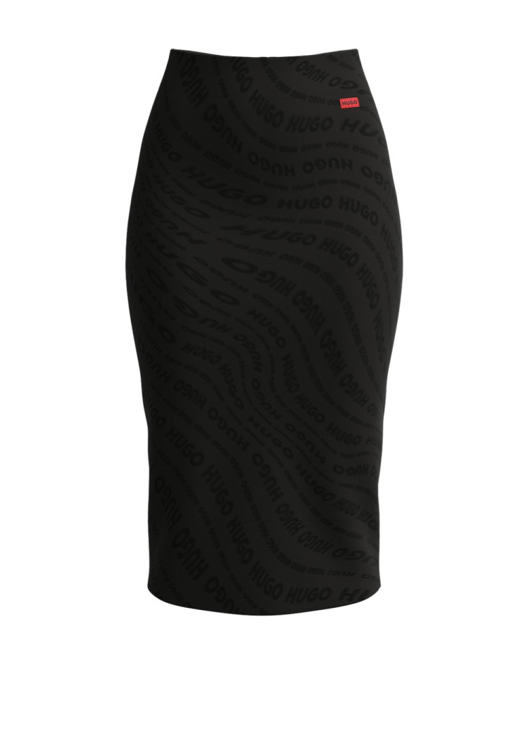 Спідниця міді Slim fit для жінок (474309), колір Чорний - №1