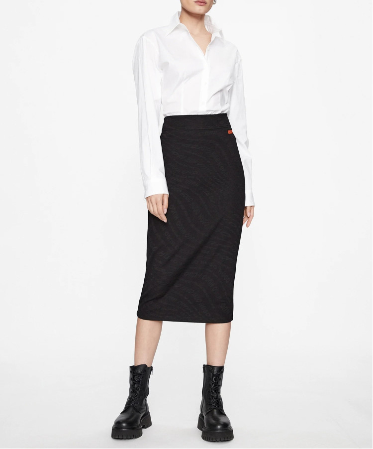 Спідниця міді Slim fit для жінок (474309), колір Чорний - №2