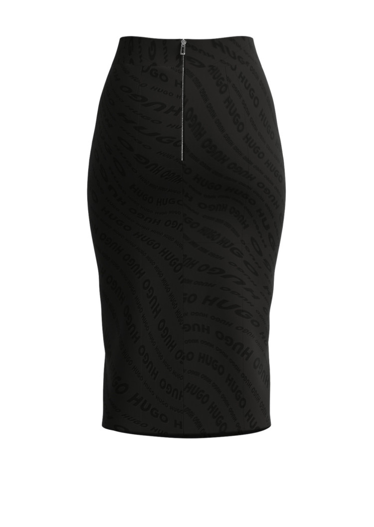 Спідниця міді Slim fit для жінок (474309), колір Чорний - №4
