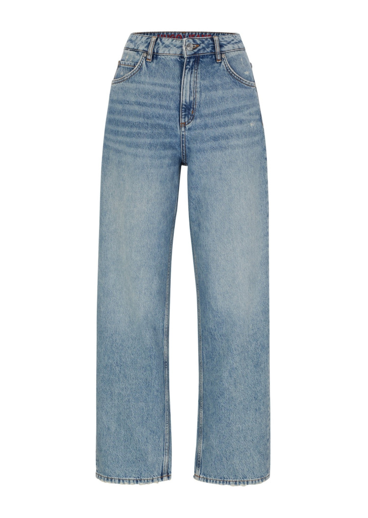 Джинсы Relaxed Relaxed fit Высокая для женщин (474325), цвет Синий - №1
