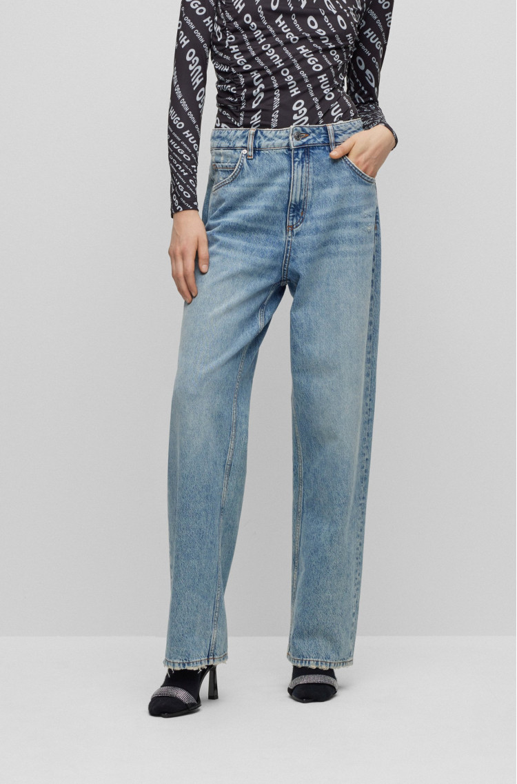 Джинсы Relaxed Relaxed fit Высокая для женщин (474325), цвет Синий - №3