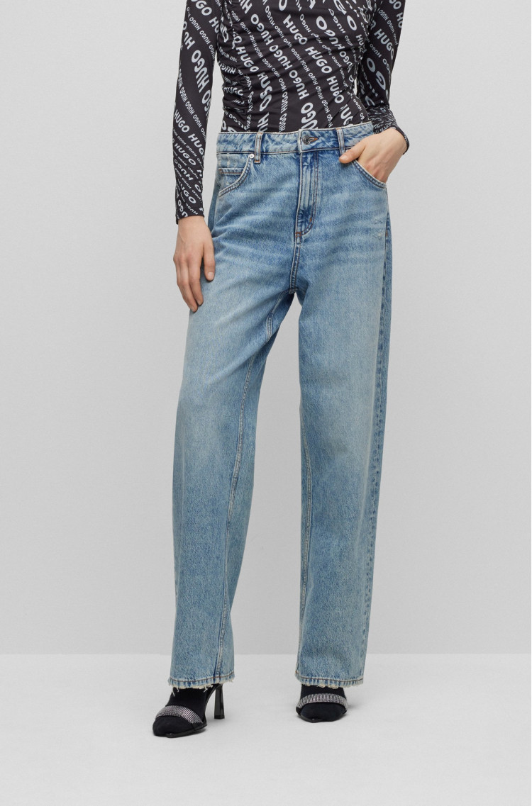 Джинси Relaxed Relaxed Fit Висока для жінок (474325), колір Синій - №3