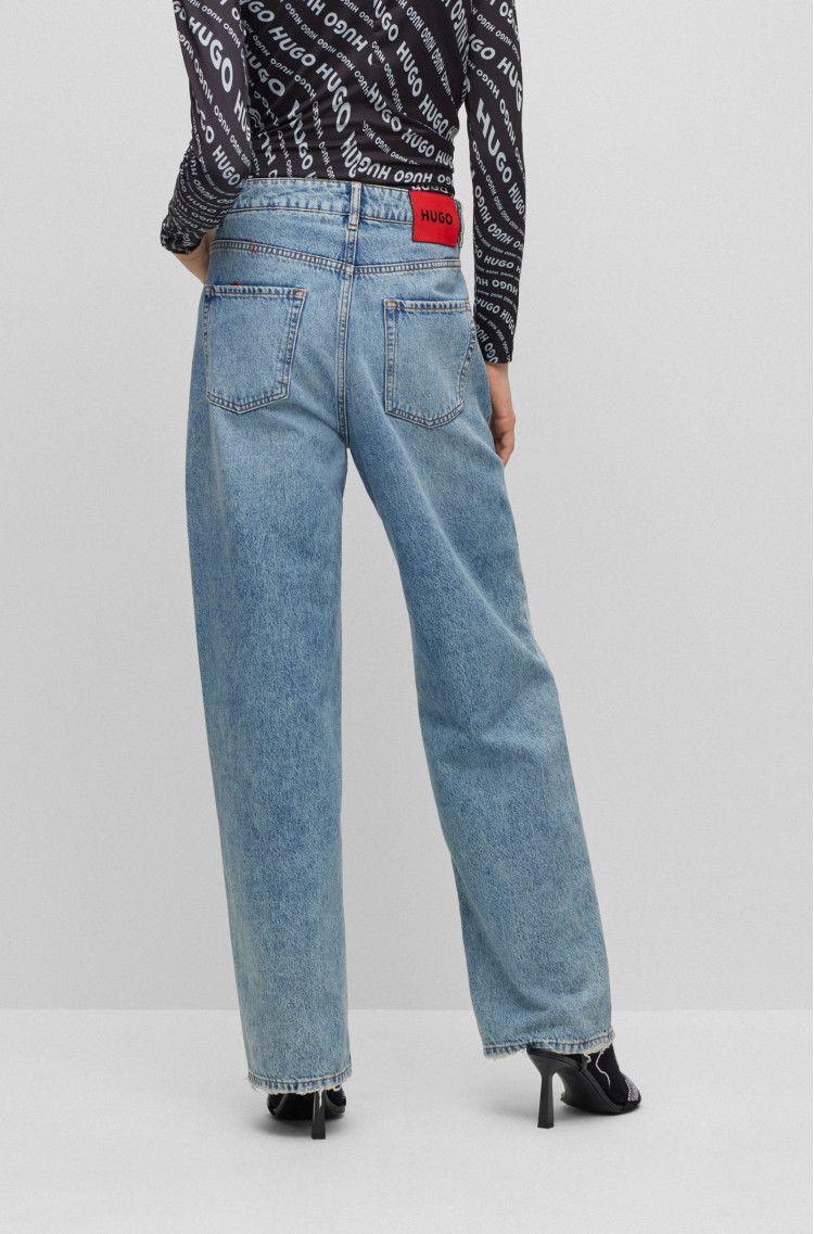 Джинсы Relaxed Relaxed fit Высокая для женщин (474325), цвет Синий - №4