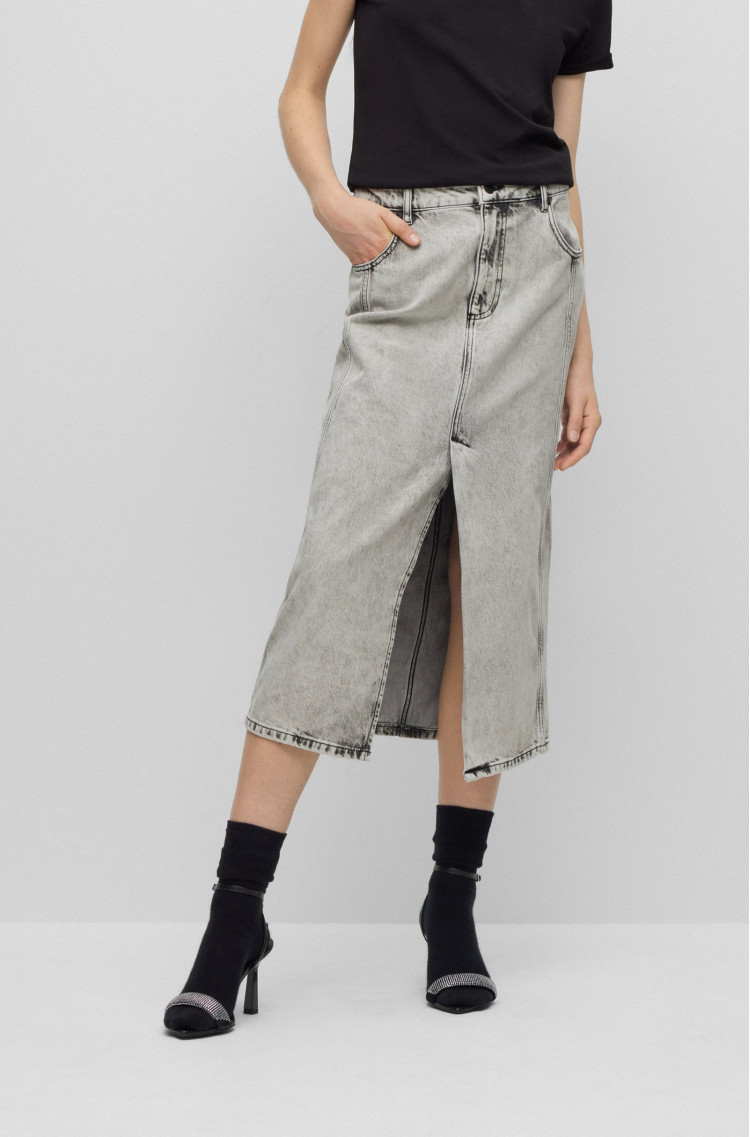 Юбка миди Slim fit для женщин (474329), цвет Серый - №3
