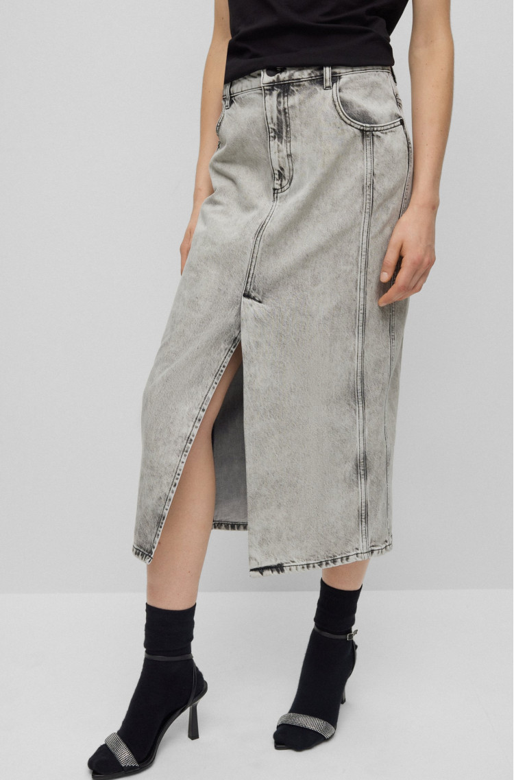Юбка миди Slim fit для женщин (474329), цвет Серый - №4
