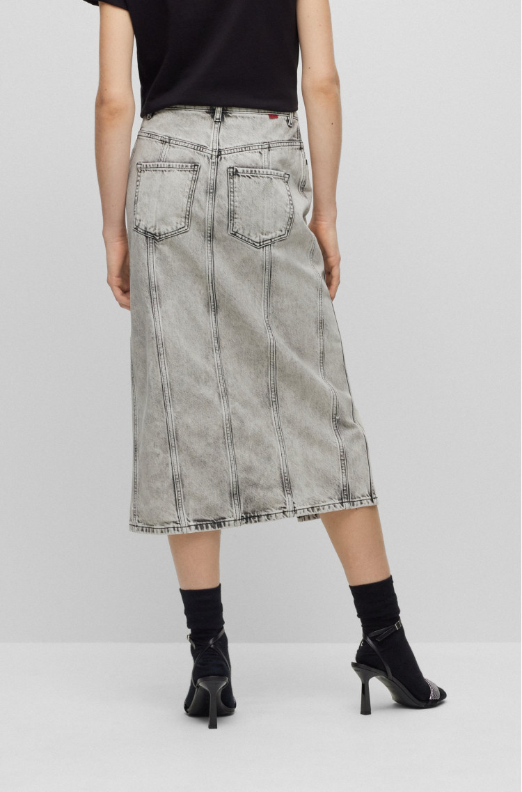 Юбка миди Slim fit для женщин (474329), цвет Серый - №5