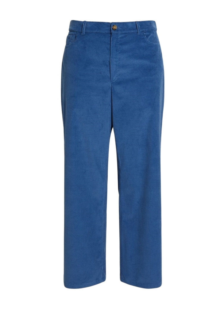 Брюки повседневные Relaxed fit Высокая для женщин (474861), цвет Синий - №1