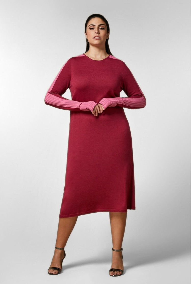 Сукні міді Slim fit для жінок (474884), колір Бордовий - №2
