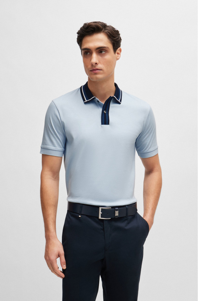 Поло Slim fit для мужчин (475102), цвет Синий - №2