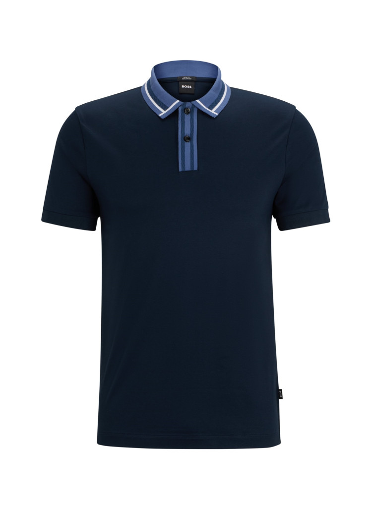 Поло Slim fit для чоловіків (475103), колір Синій - №1