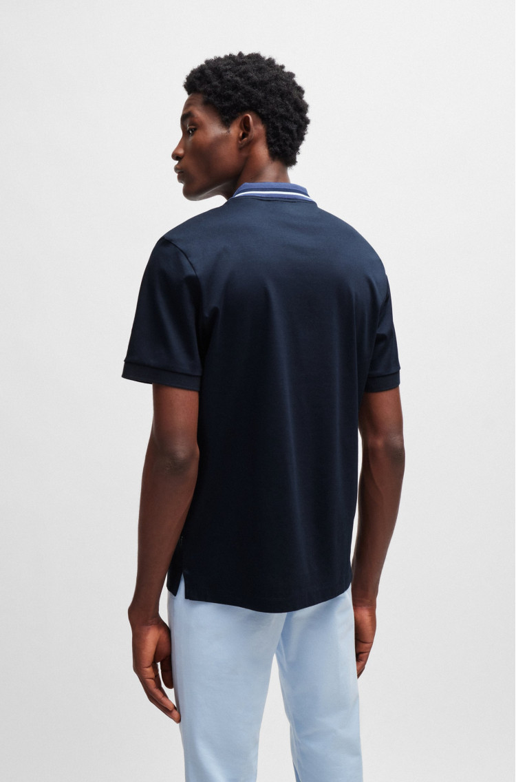 Поло Slim fit для чоловіків (475103), колір Синій - №4