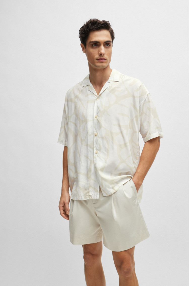 Сорочка повседневная с коротким рукавом Relaxed fit для мужчин (475113), цвет Бежевый - №2