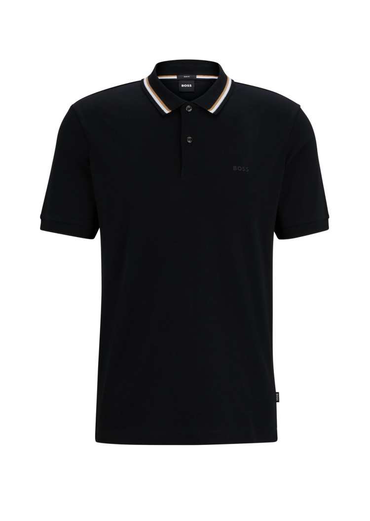Поло Slim fit для мужчин (475135), цвет Черный - №1