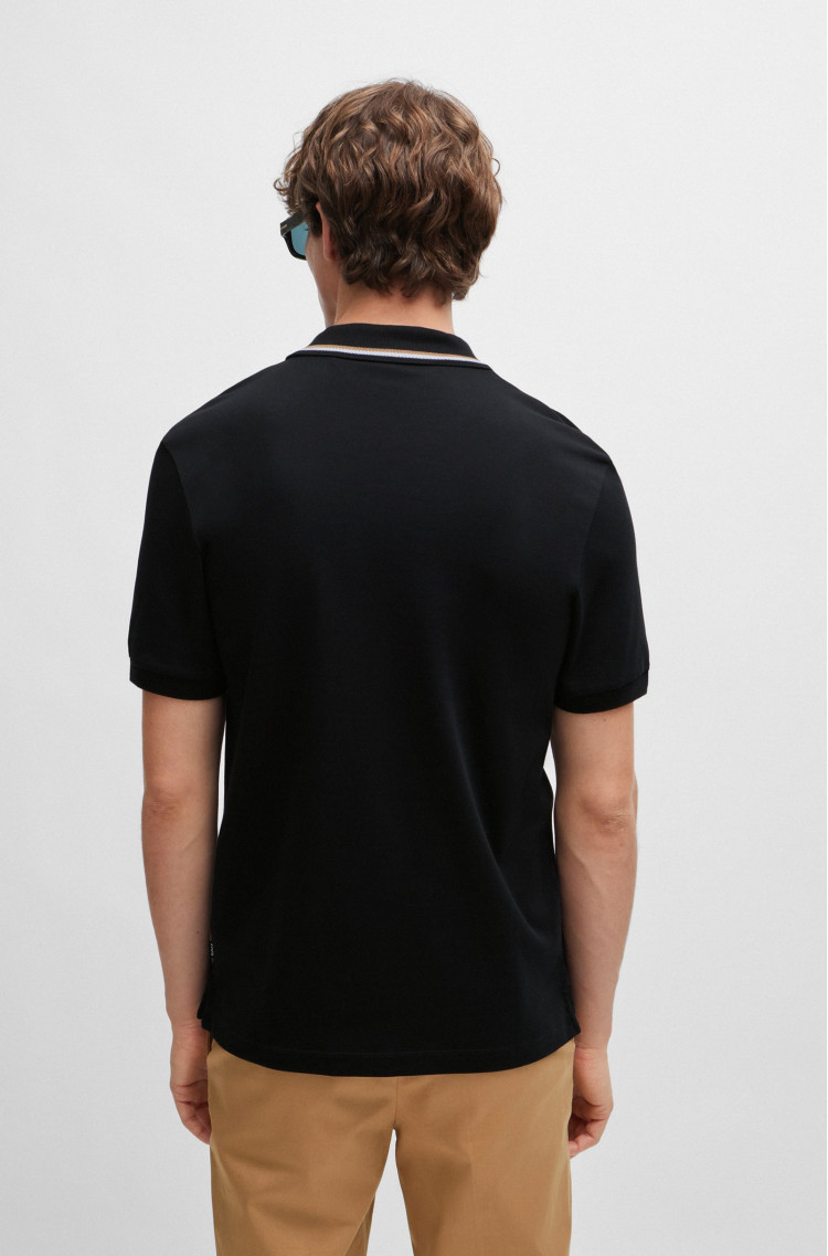 Поло Slim fit для мужчин (475135), цвет Черный - №4