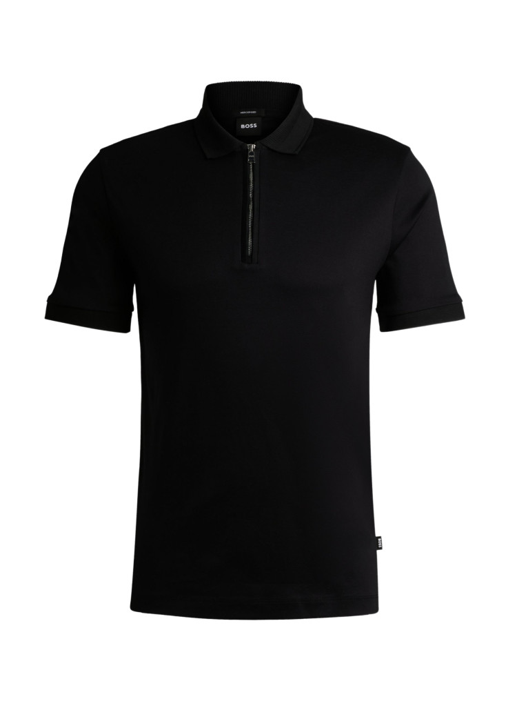 Поло Slim fit для чоловіків (475149), колір Чорний - №1