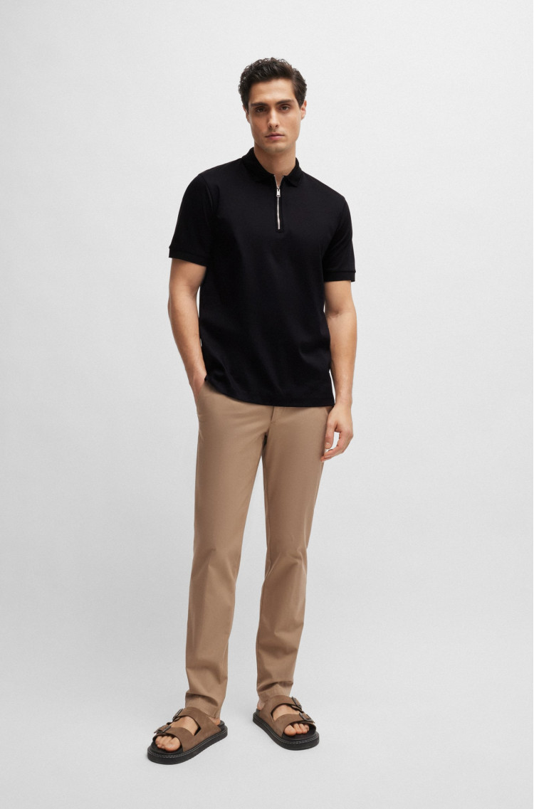 Поло Slim fit для чоловіків (475149), колір Чорний - №3