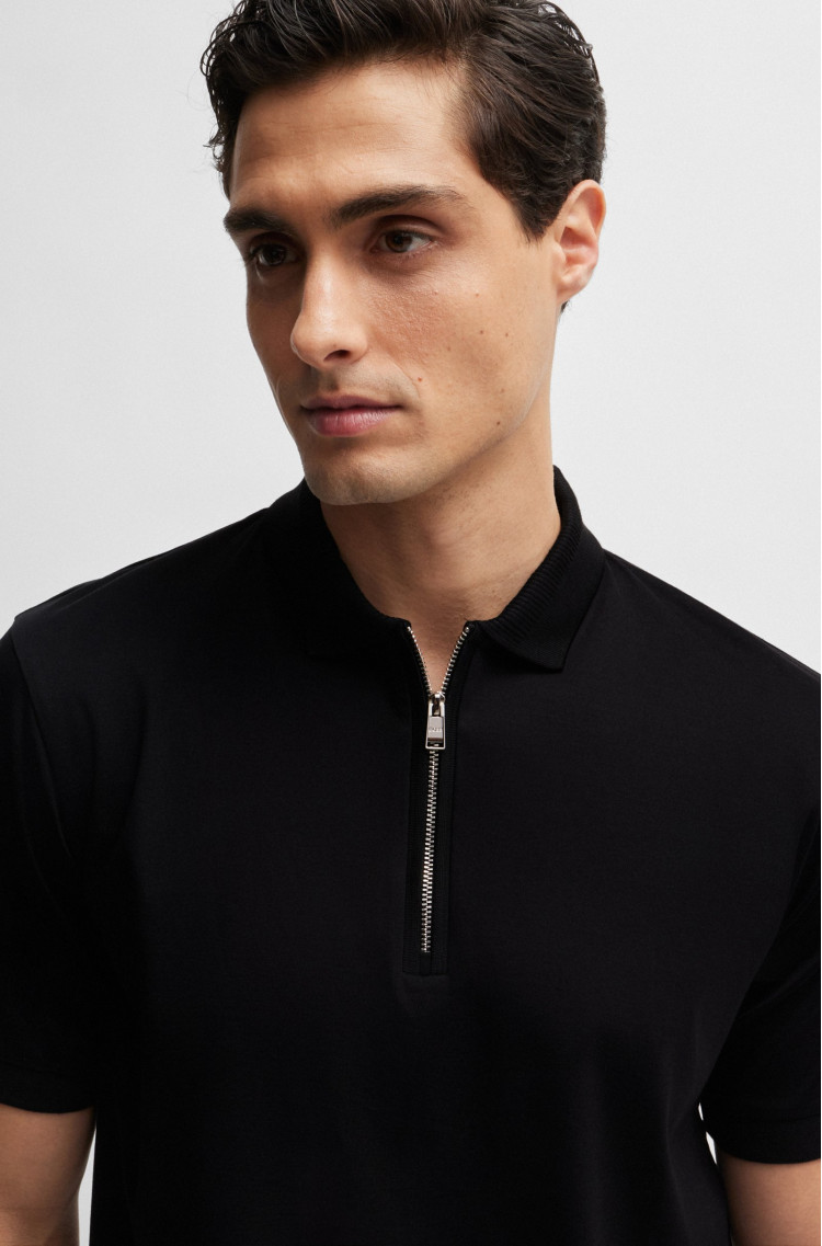 Поло Slim fit для чоловіків (475149), колір Чорний - №5