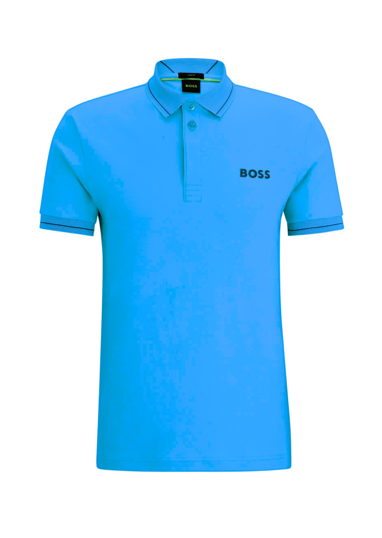 Поло Slim fit для чоловіків (475214), колір Синій - №1
