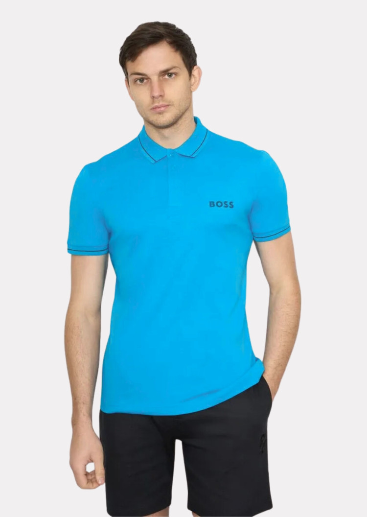 Поло Slim fit для чоловіків (475214), колір Синій - №2