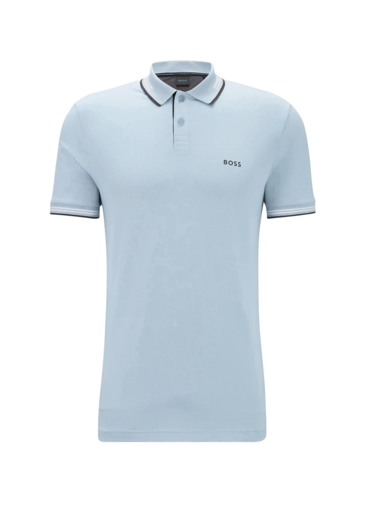 Поло Slim fit для чоловіків (475218), колір Синій - №1