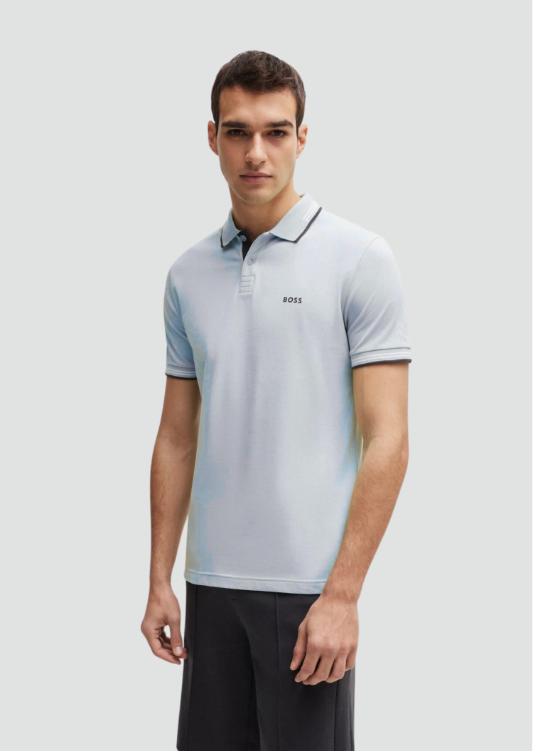 Поло Slim fit для чоловіків (475218), колір Синій - №2