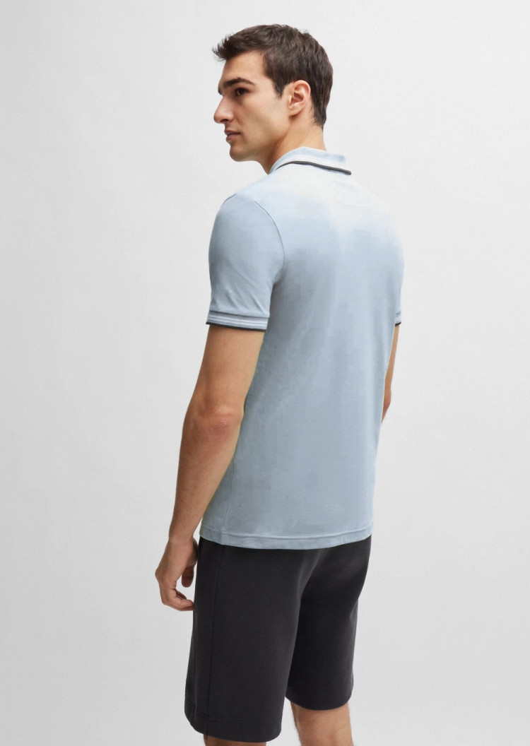 Поло Slim fit для чоловіків (475218), колір Синій - №3