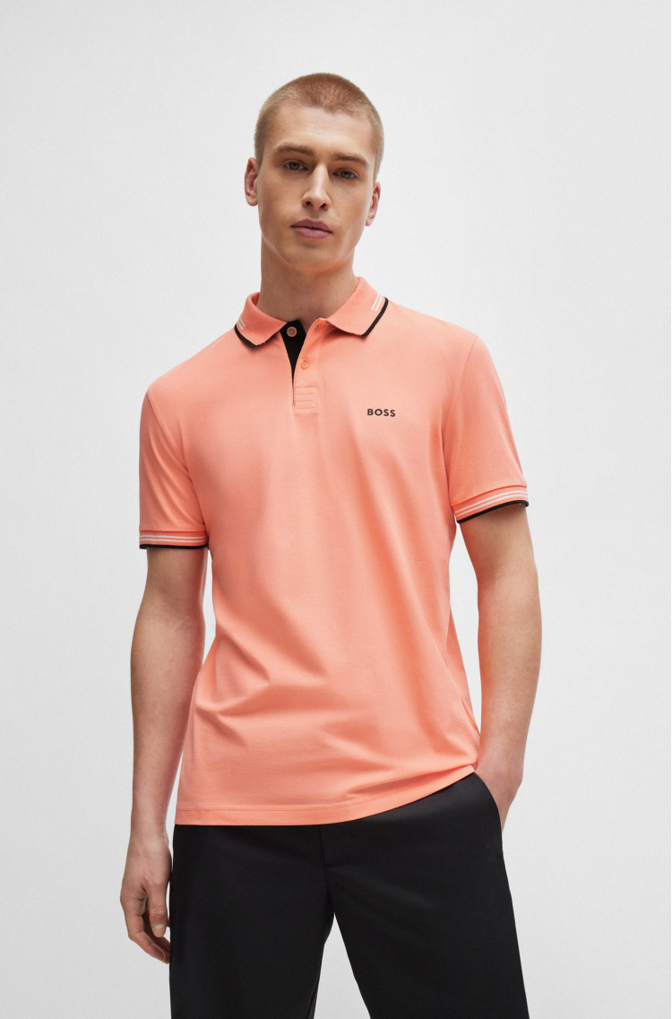 Поло Slim fit для чоловіків (475228), колір Рожевий - №3
