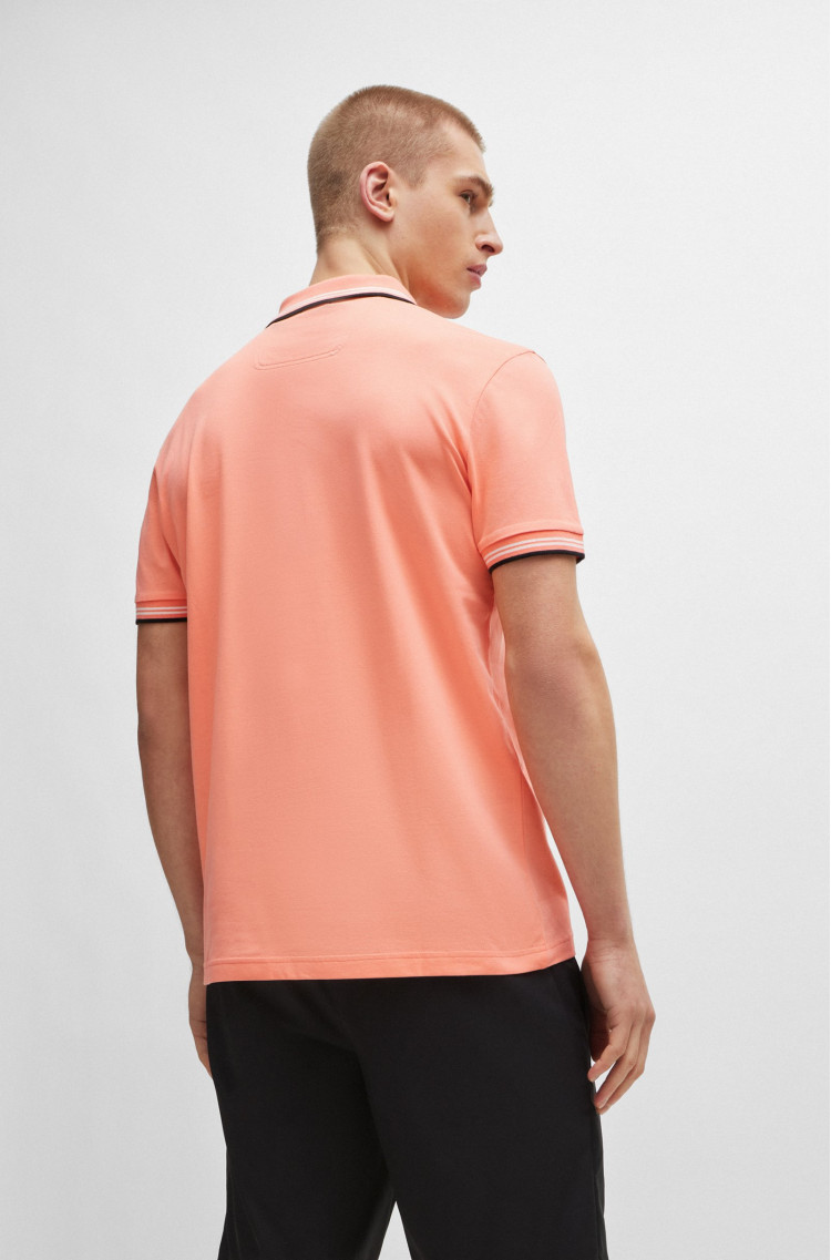 Поло Slim fit для чоловіків (475228), колір Рожевий - №4