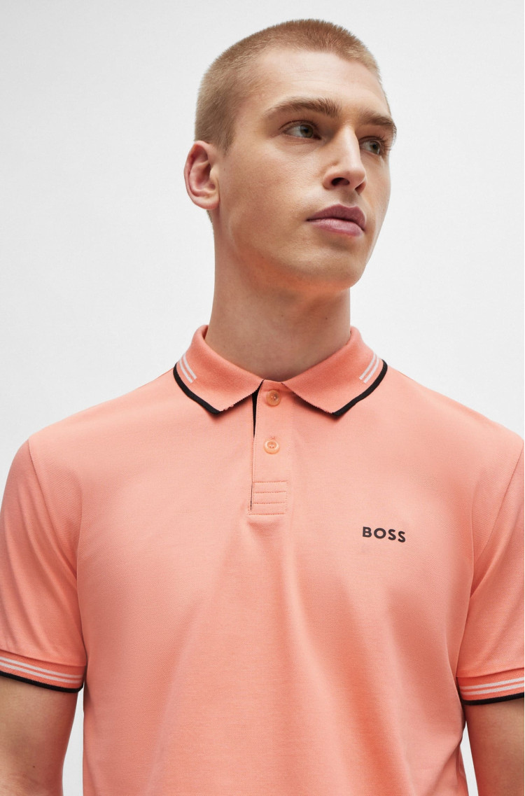 Поло Slim Fit для мужчин (475228), цвет Оранжевый - №5