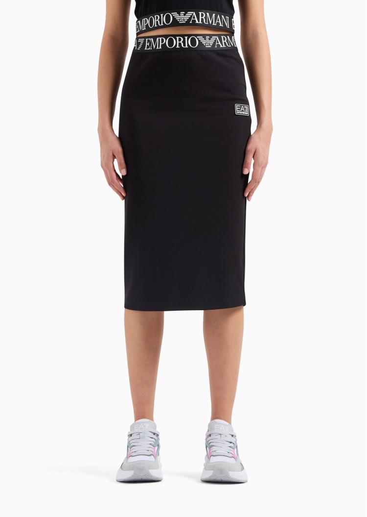 Юбка миди Slim Fit для женщин (475408), цвет Черный - №3