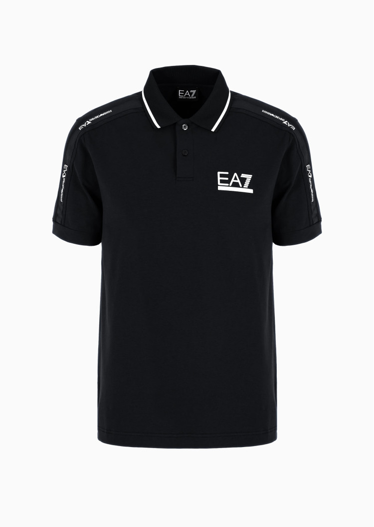 Поло Slim fit для чоловіків (475434), колір Чорний - №1