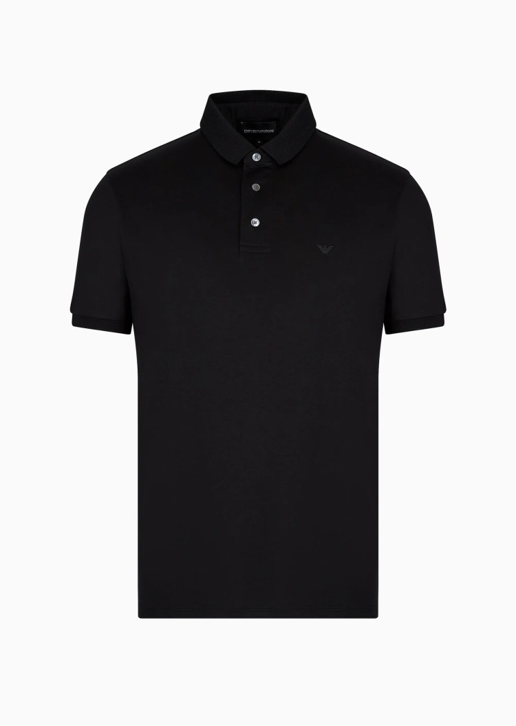 Поло Slim fit для чоловіків (475548), колір Чорний - №1
