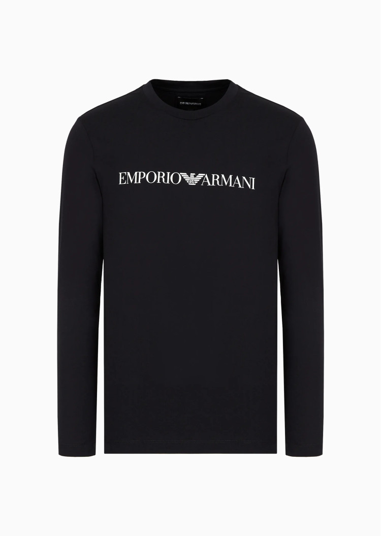 Футболка з довгим рукавом Slim fit для чоловіків (475559), колір Синій - №1
