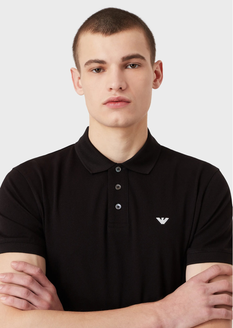 Поло Slim fit для чоловіків (475562), колір Чорний - №4