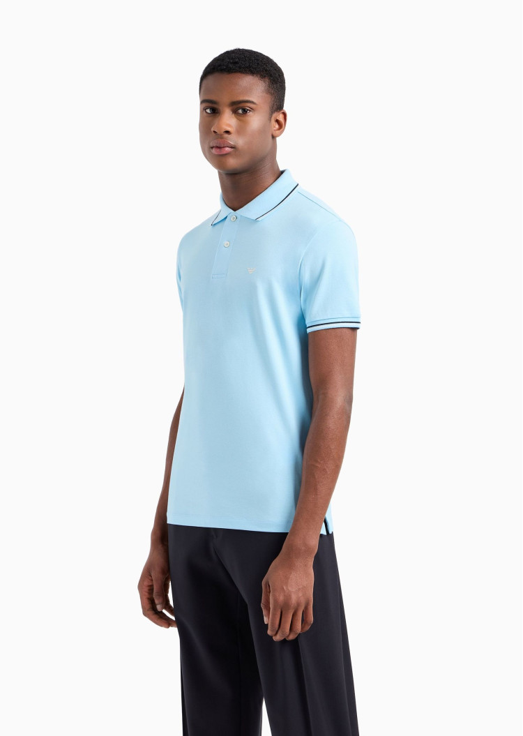 Поло Slim Fit для мужчин (475578), цвет Синий - №3