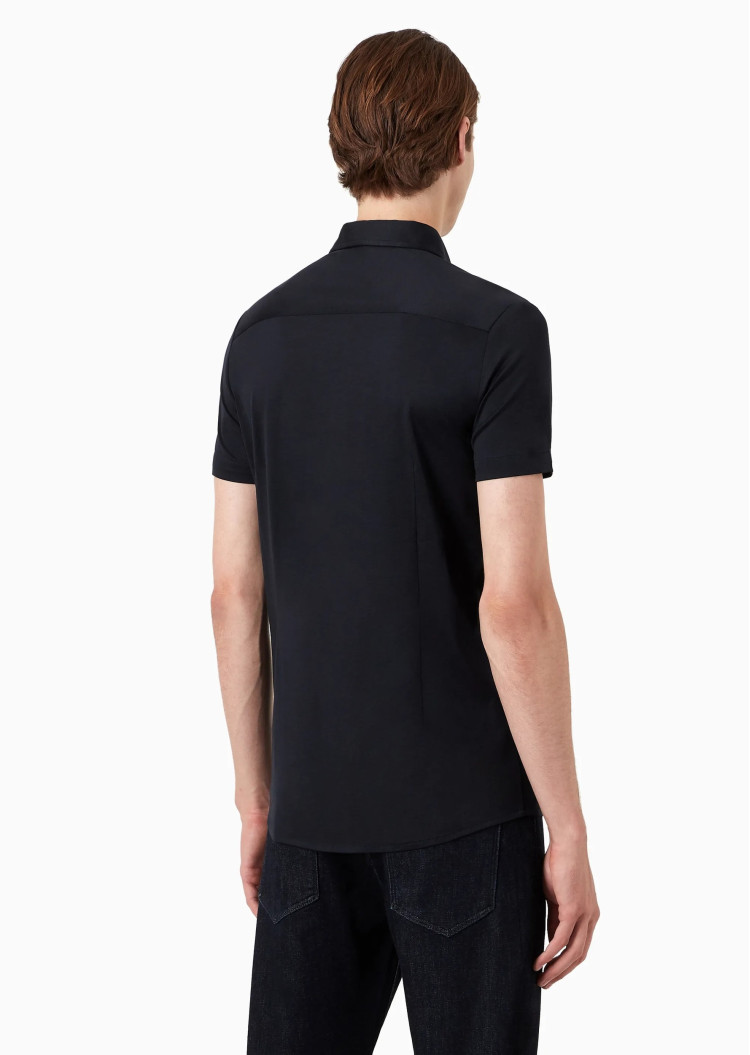 Сорочка повсякденна з коротким рукавом Slim Fit для чоловіків (475588), колір Синій - №4