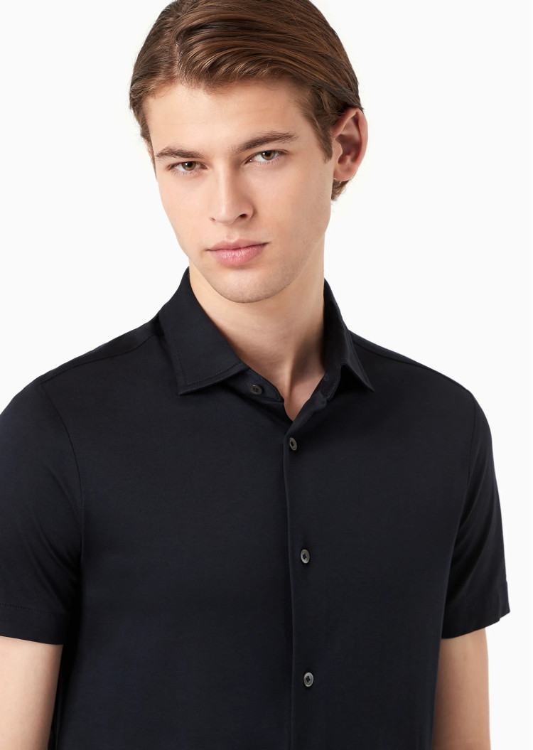 Сорочка повсякденна з коротким рукавом Slim Fit для чоловіків (475588), колір Синій - №5