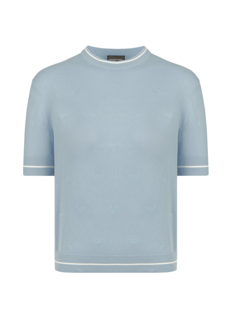 Топ с коротким рукавом Slim fit для женщин (475704), цвет Синий - №1