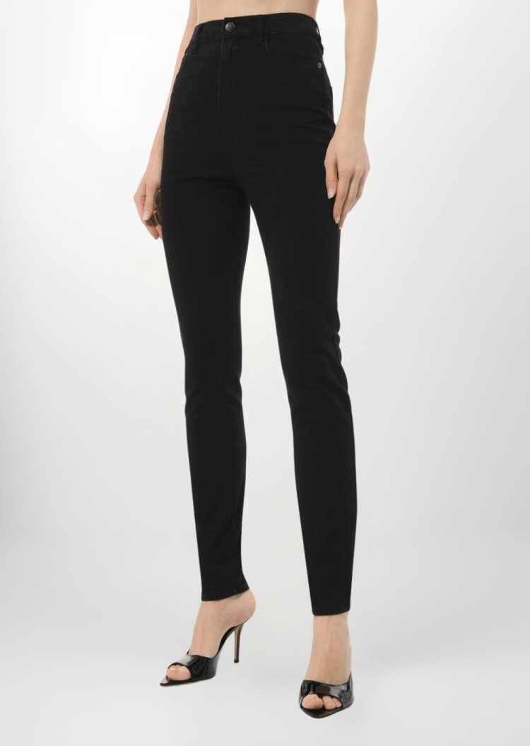 Брюки 5 карманів Extra slim Extra-slim fit Висока для жінок (475716), колір Чорний - №2