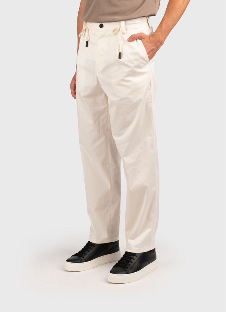 Брюки повседневные Slim fit Высокая для мужчин (476251), цвет Молочный - №1