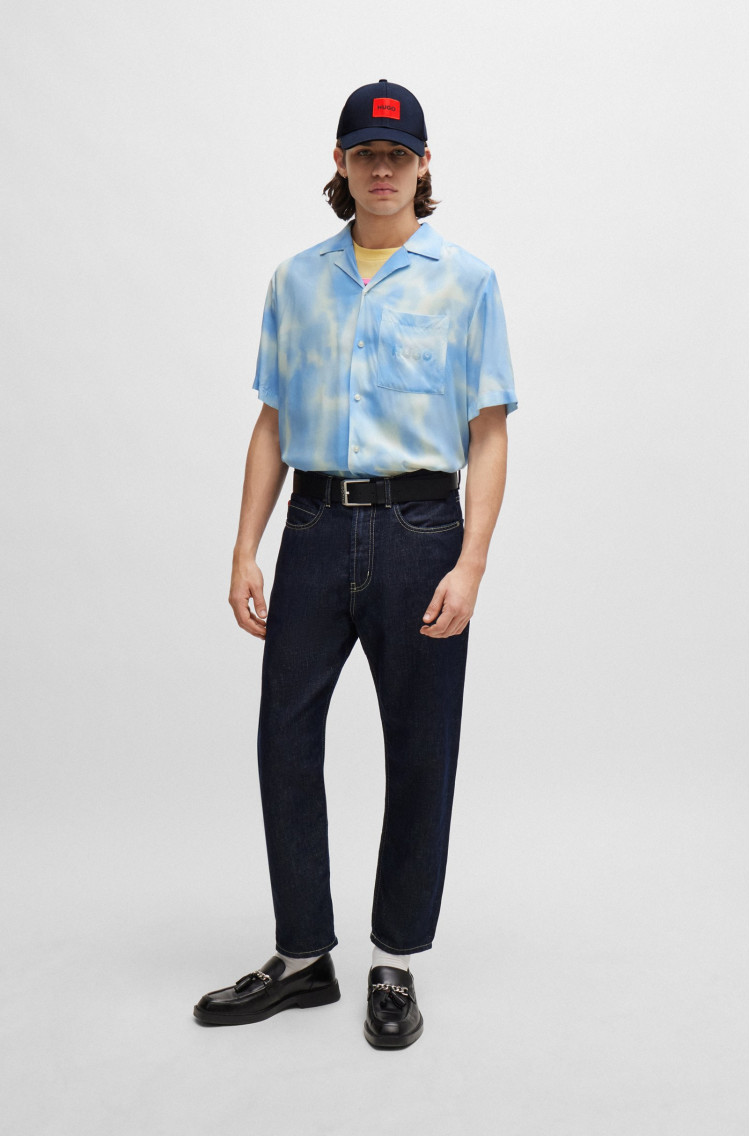 Сорочка повсякденна з коротким рукавом Relaxed fit для чоловіків (476254), колір Синій - №3