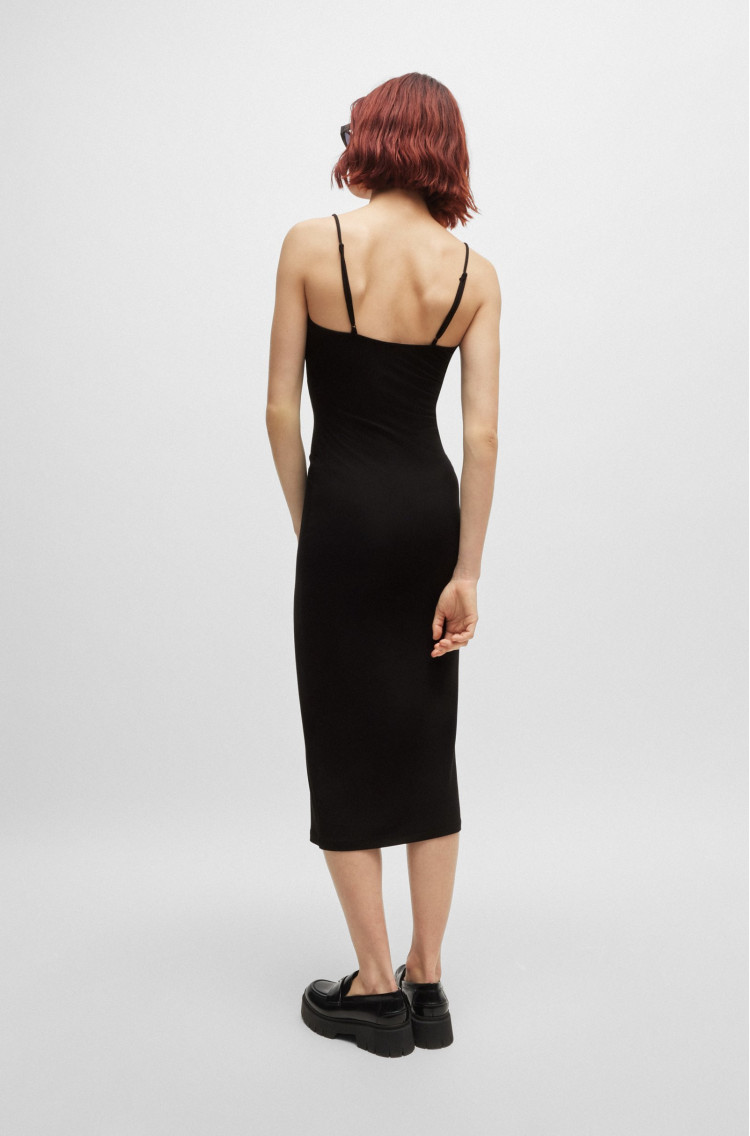 Сукні міді Slim Fit для жінок (476286), колір Чорний - №4